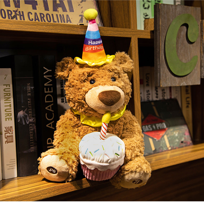 Cartoon Birthday Cake Electric Singing Bear Doll