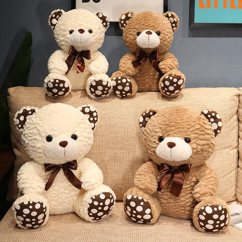 Seated Polka Dot Teddy Bear Doll Plush Toy