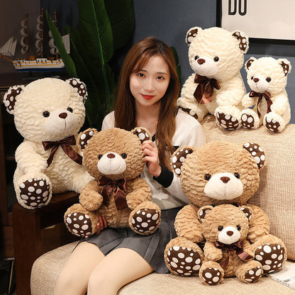 Seated Polka Dot Teddy Bear Doll Plush Toy