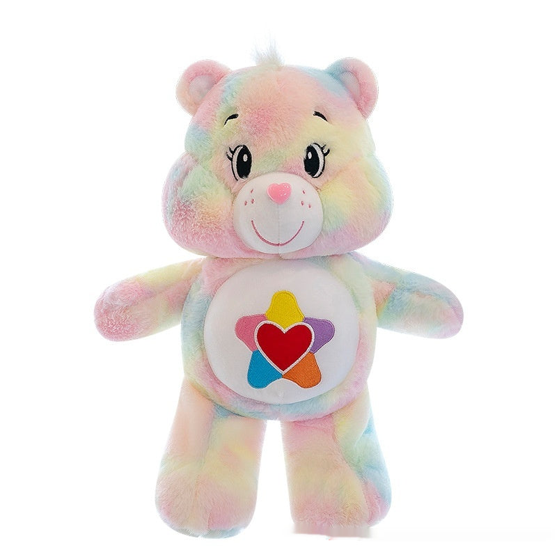 Colorful Bear Doll Expression Plush Toy Rainbow Bear