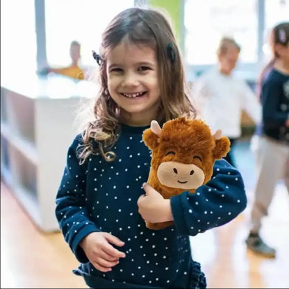 Brown Highland Cow Creative Plush Puppet And Doll