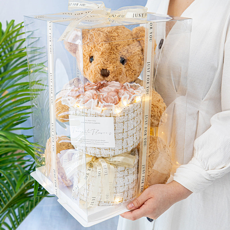 Bear Doll Eternal Rose Bouquet Birthday Gift