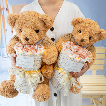 Bear Doll Eternal Rose Bouquet Birthday Gift