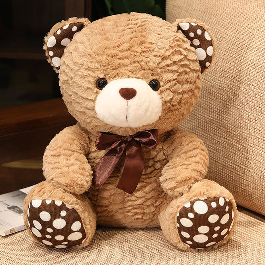 Seated Polka Dot Teddy Bear Doll Plush Toy