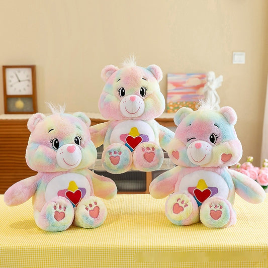 Colorful Bear Doll Expression Plush Toy Rainbow Bear